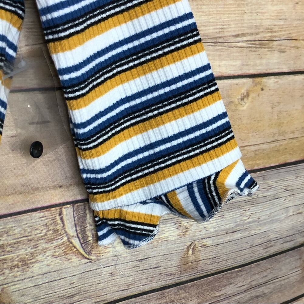 NWT ModCloth Ribbed Stripe Henley Top - Picture 6 of 8